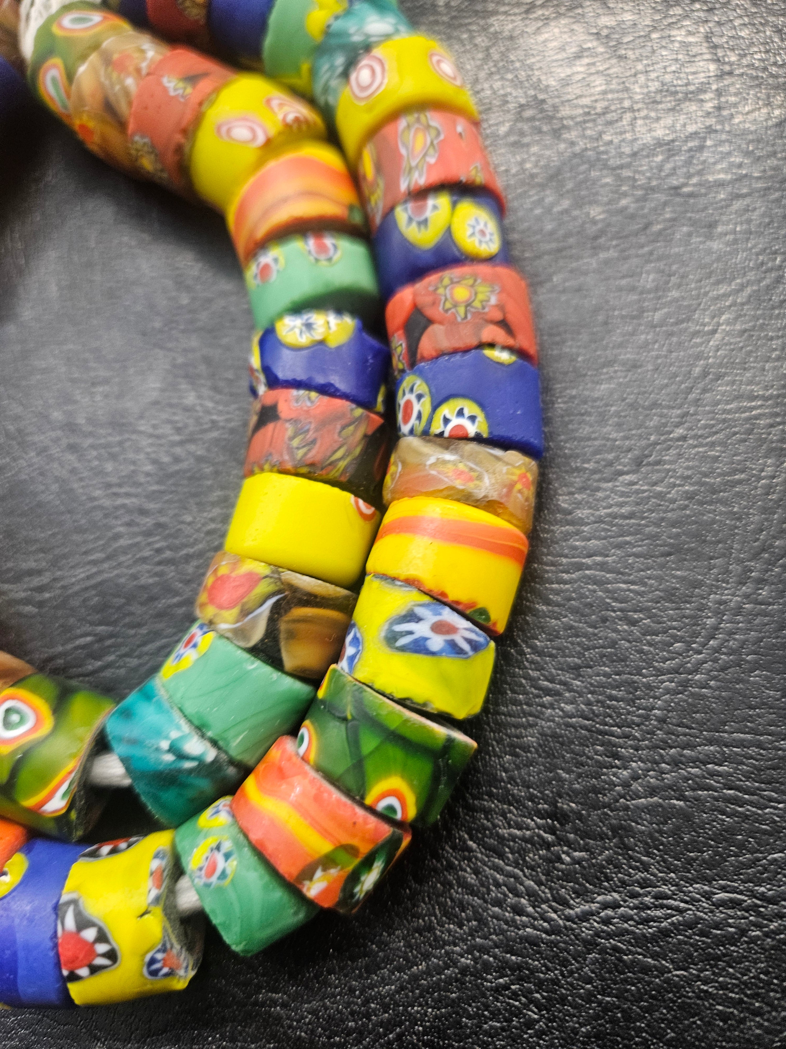 Assorted Millefiori-Style Trade Beads – Multicolor 8–10 × 14–15mm