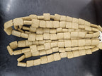 Authentic Large Sand Beige Krobo Powdered Glass Beads | Handmade Recycled Glass Beads | Ghana | 25×25×11–12mm