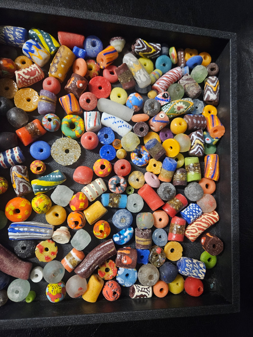 Designer African Bead Mix – Assorted Krobo Glass Beads, 1 Cup