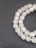 Authentic African Beads from Ghana | Chunky Blush Frost Translucent Recycled Glass Beads | Handmade Krobo Beads 12–14mm