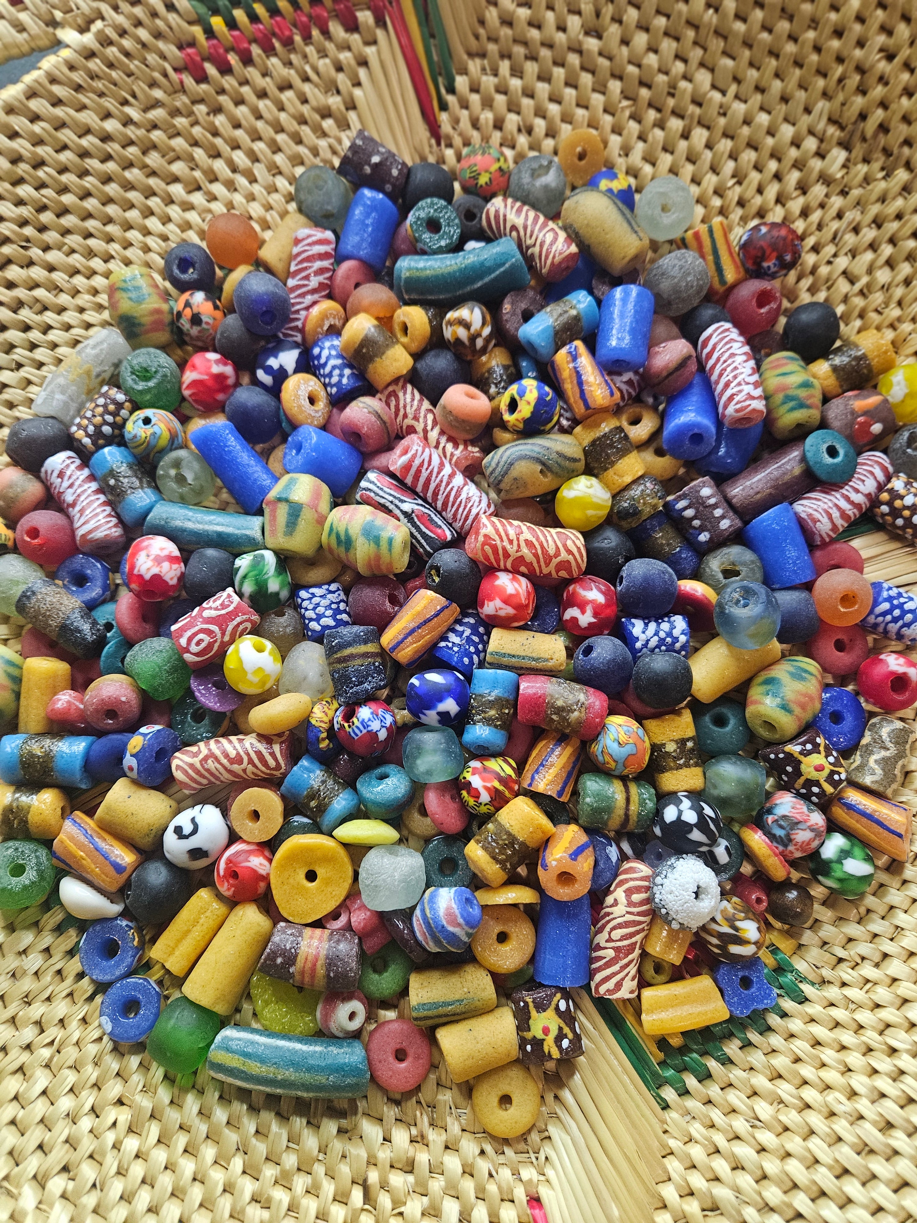 Krobo Fused & Painted Glass Bead Soup.