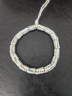 Authentic African Painted Glass Short Tube Beads from Ghana | Ivory Krobo Recycled Glass Jewelry Beads