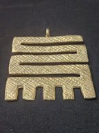 Oversized Nkyinkyim Ashanti Brass Pendant | Authentic Ghanaian Adinkra Symbol | Handcrafted African Brass Statement Pendant