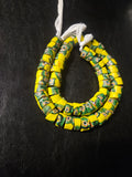 Trade Beads – Yellow Green Eye Pattern, 21-Inch Strand