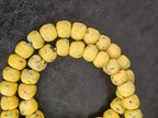 Aadampo Authentic Golden Ochre Krobo Powdered Glass Beads | Handmade Recycled Glass Beads from Ghana | 13–14mm
