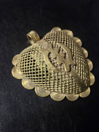 Oversized Gye Nyame Adinkra Symbol Brass Pendant Handmade in Ghana