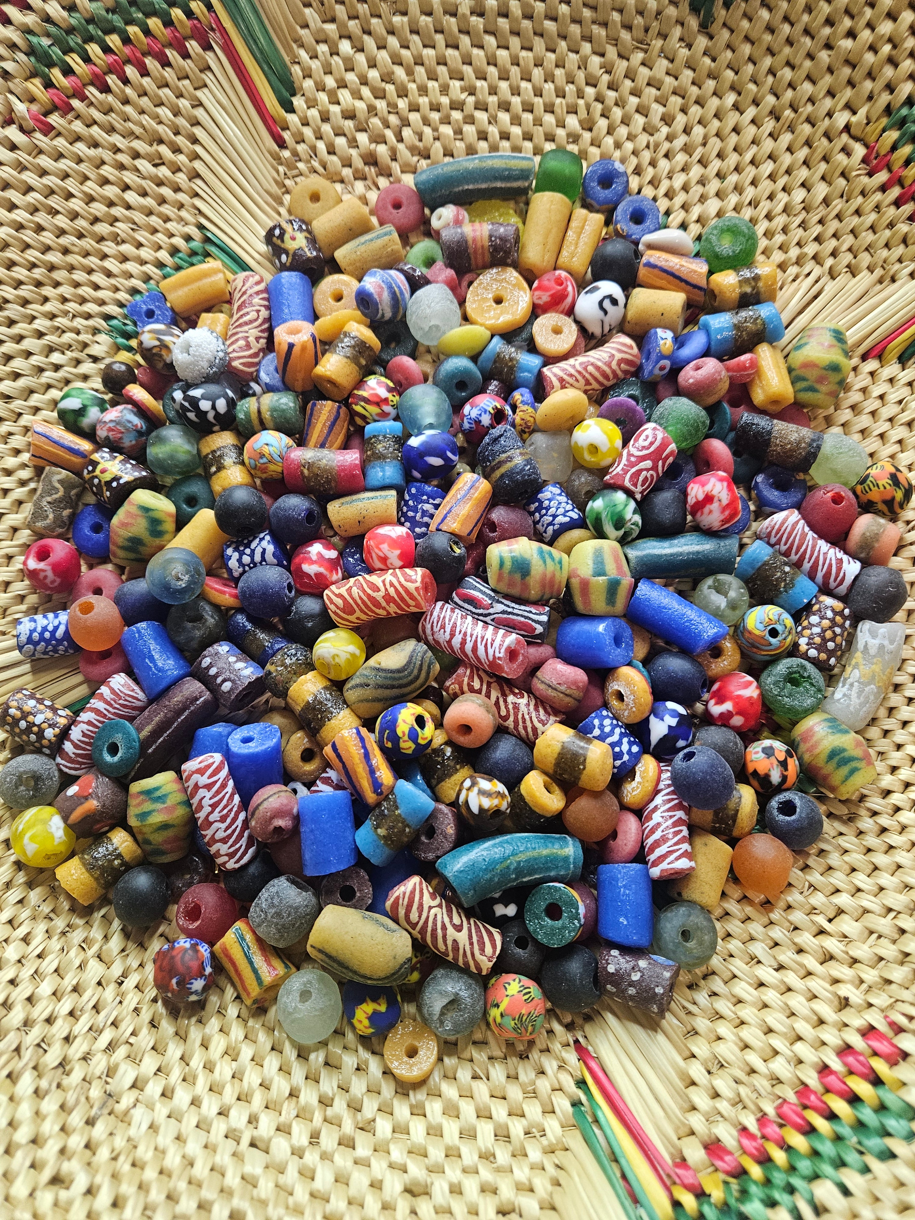 Krobo Fused & Painted Glass Bead Soup.