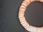 Handmade Ivory & Soft Coral Krobo Glass Spacer Beads, African Recycled Glass Beads, Ghana Jewelry Making Supplies
