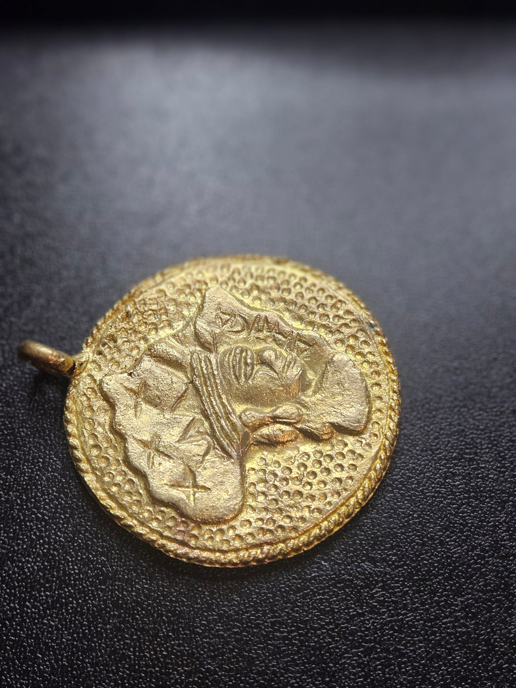 Ashanti Brass Africa Face Pendant – Handcrafted Ghanaian Heritage Symbol