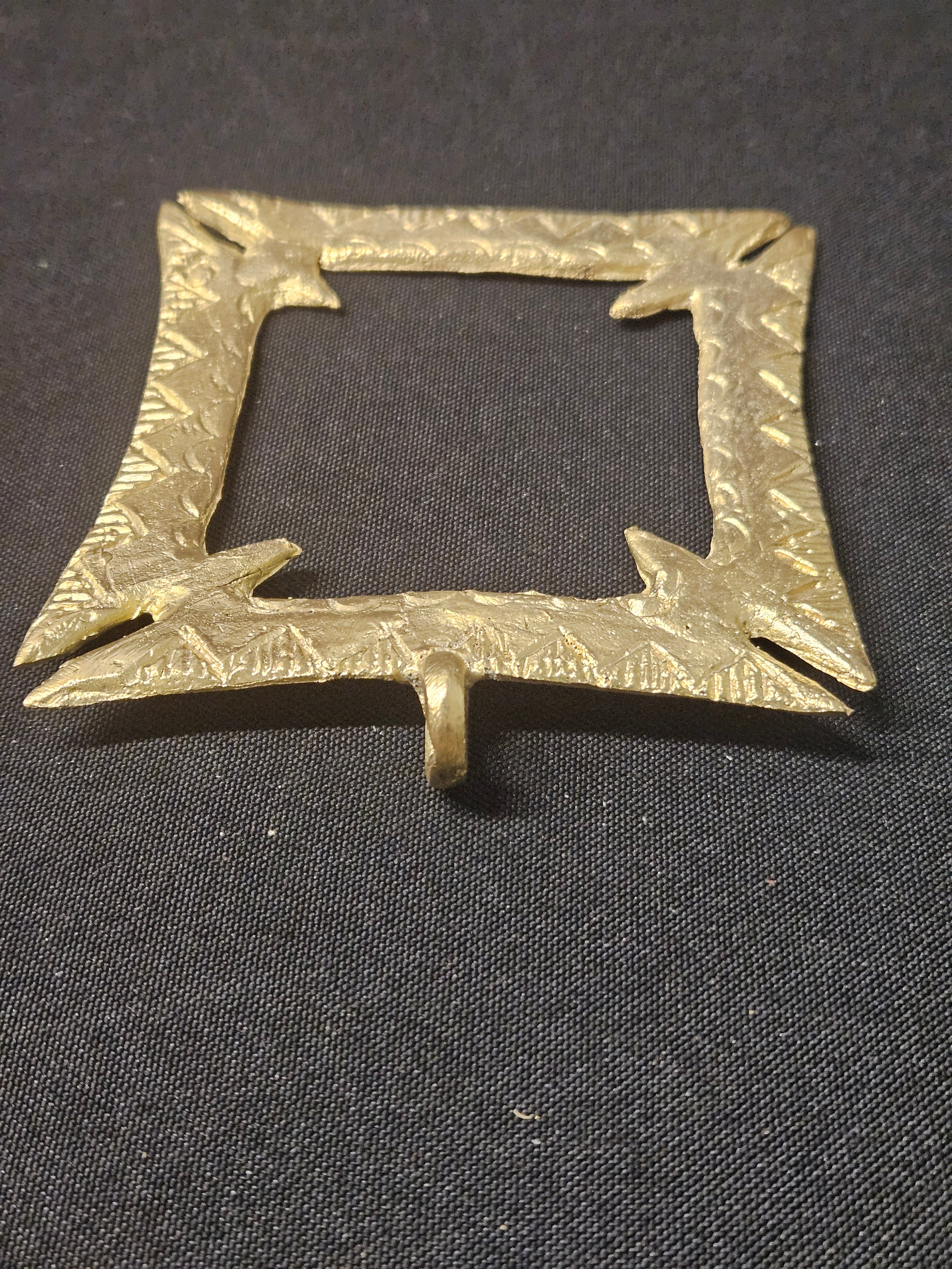 Large Handcrafted Fihankra African Brass Pendant | Authentic Ghana Adinkra Symbol of Community