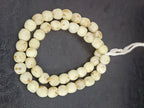 Aadampo Authentic Ivory Sand Krobo Powdered Glass Beads | Handmade Recycled Glass Beads from Ghana | 13–14mm