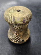 Oversized Ashanti Brass Talking Drum Pendant — Spiral Coil Design