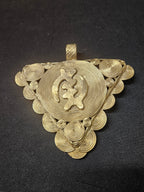 Oversized Gye Nyame Brass Statement Pendant – Ghanaian Adinkra Hene Design