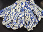 Handmade Cobalt Blue & Ivory Krobo Glass Spacer Beads | African Recycled Glass Beads | Ghana Jewelry Making Supplies
