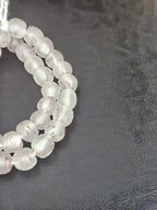 Authentic African Beads from Ghana | Chunky Blush Frost Translucent Recycled Glass Beads | Handmade Krobo Beads 12–14mm