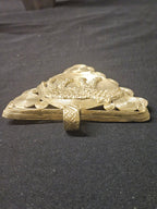 African Brass Tiger Pendant with Adinkrahene Symbol – Ghana