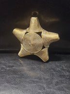 Oversized African Brass Star Bead – Ashanti Spiral Focal Bead