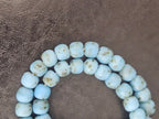 Authentic Krobo Powdered Glass Beads Ghana | Matte Sky Blue Recycled Glass Beads | 13–14mm