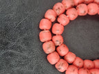 Authentic Krobo Powdered Glass Beads Ghana | Matte Coral Recycled Glass Beads | 13–14mm African Beads