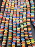 Premium Ashanti Glass Rondelle Beads Mix – Designer Multicolor Recycled Glass Beads | Large Hole African Glass Beads Handcrafted in Ghana