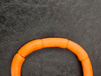 Sunset Orange Krobo Powdered Glass Tube Beads • Large Hole • 10–12 × 24–30 mm • Approx. 9 Beads
