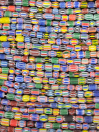 Vintage African Trade Glass Beads | Polychrome Striped Cane Beads | 10–12mm