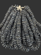African Glass Beads – Painted Krobo Short Tubes, Black & White Krobo Beads