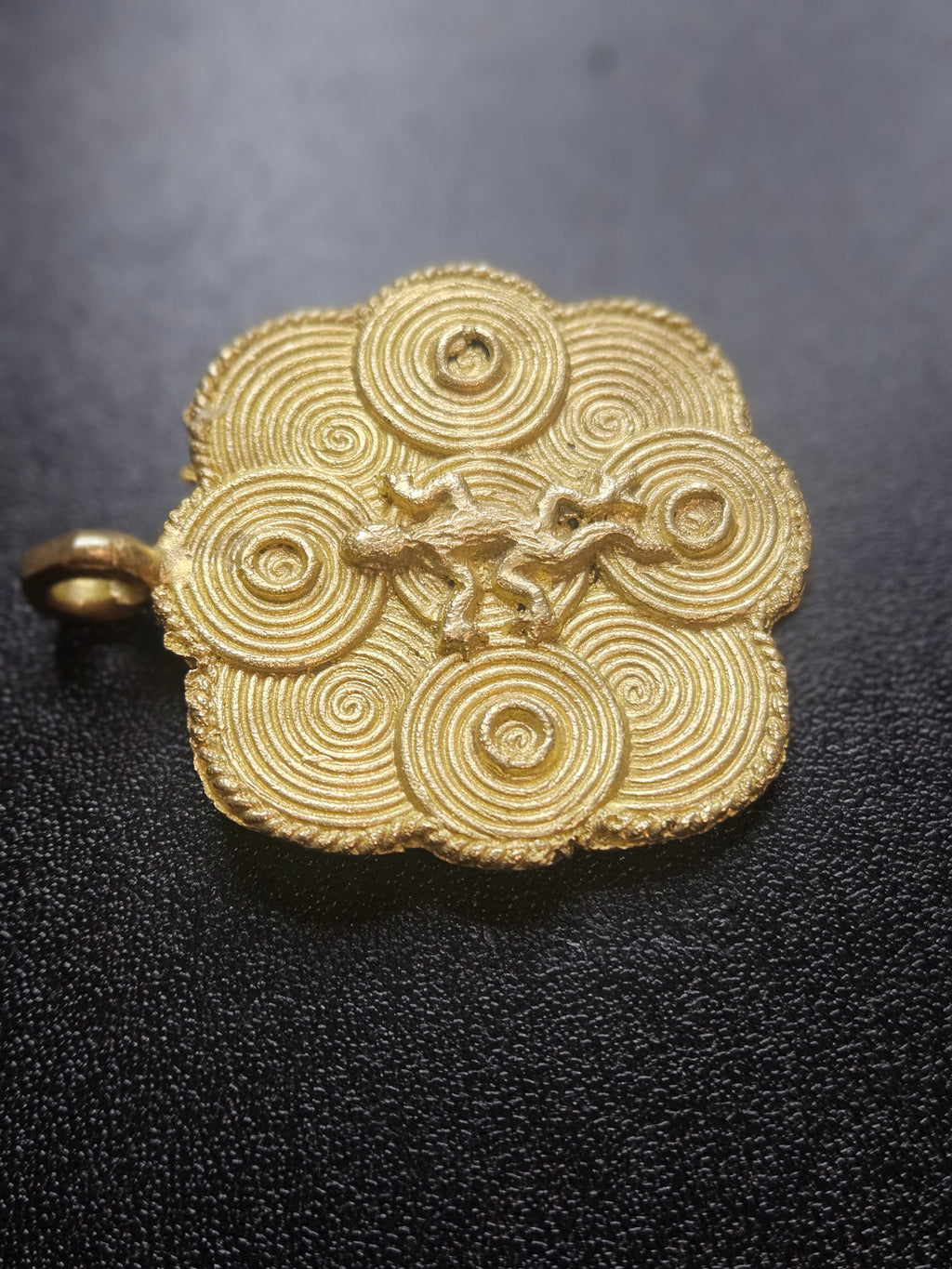 Ashanti Brass Adinkra Pendant – Handcrafted Ghanaian Heritage Symbol