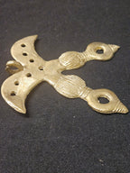 Large Handcrafted Akofena African Brass Pendant | Authentic Ghana Adinkra Symbol