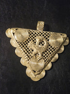 Oversized Sankofa Bird Adinkra Brass Pendant – Handcrafted in Ghana