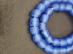 Authentic Cobalt Blue Krobo Recycled Glass Beads | Handmade Translucent Ghana Beads 12–14mm