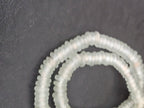 Authentic Frost White Krobo Translucent Recycled Glass Rondelle Beads Handmade in Ghana