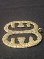 Large Handcrafted Ese Ne Tekrema African Brass Pendant | Authentic Ghana Adinkra Symbol