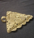African Brass Tiger Pendant with Adinkrahene Symbol – Ghana
