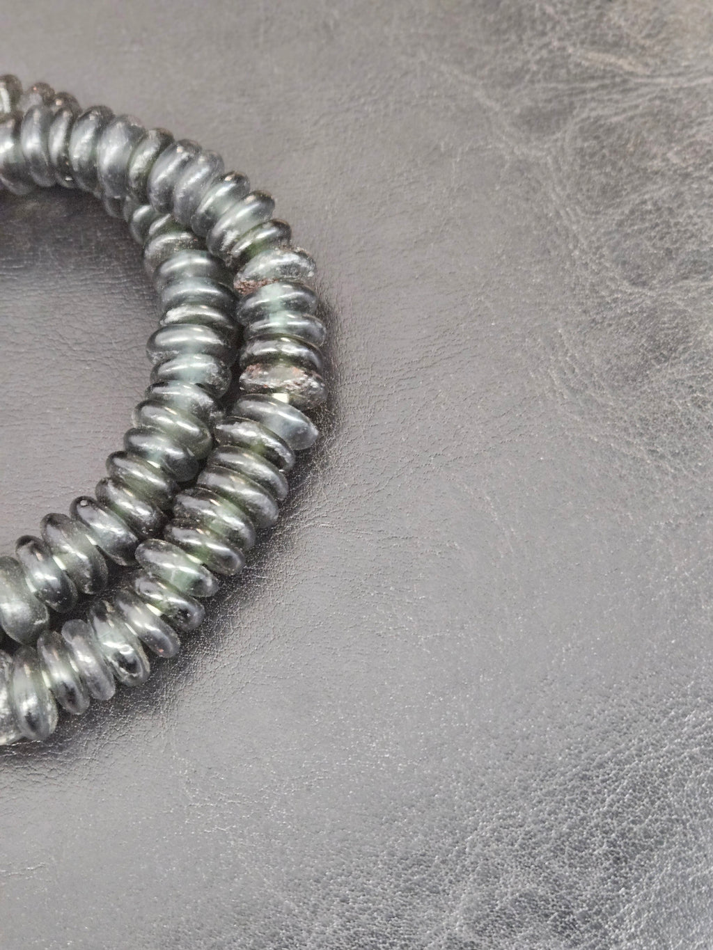 Authentic Black Krobo Translucent Recycled Glass Rondelle Beads | Handmade Ghana African Beads for Jewelry Making & Wholesale