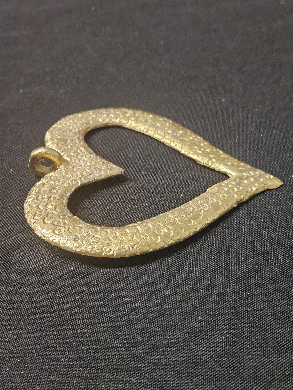 Large Handcrafted Akoma African Brass Pendant | Authentic Ghana Heart Adinkra Symbol