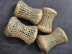 Oversized Ashanti Brass Talking Drum Bead | Ghana Ribbed Focal Bead