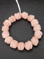 Pink Krobo Sugar Glass Rondelle Beads | Handcrafted Recycled Glass Beads from Ghana | Approx. 30 Beads Per Strand