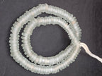 Authentic Frost White Krobo Translucent Recycled Glass Rondelle Beads Handmade in Ghana