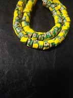 Trade Beads – Yellow Green Eye Pattern, 21-Inch Strand