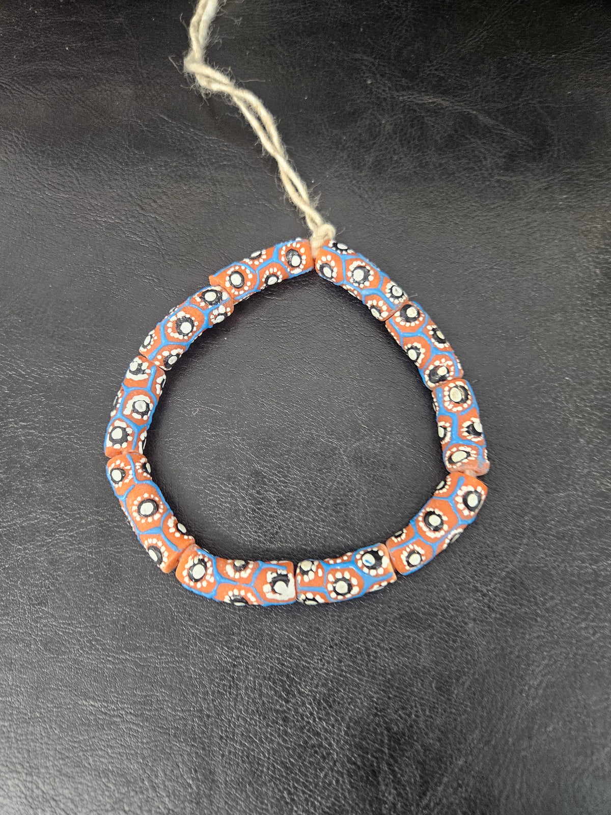 Authentic African Painted Glass Tube Beads from Ghana | Handmade Krobo Recycled Glass Jewelry Beads