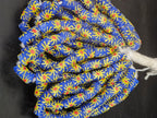 Painted Krobo Glass Tube Beads | Royal Blue Recycled Glass Tube Beads | Handmade in Ghana | 13–14×26–30mm