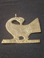 Oversized Sankofa Bird Ashanti Brass Pendant – Handcrafted Adinkra Symbol from Ghana (4" x 4.5")