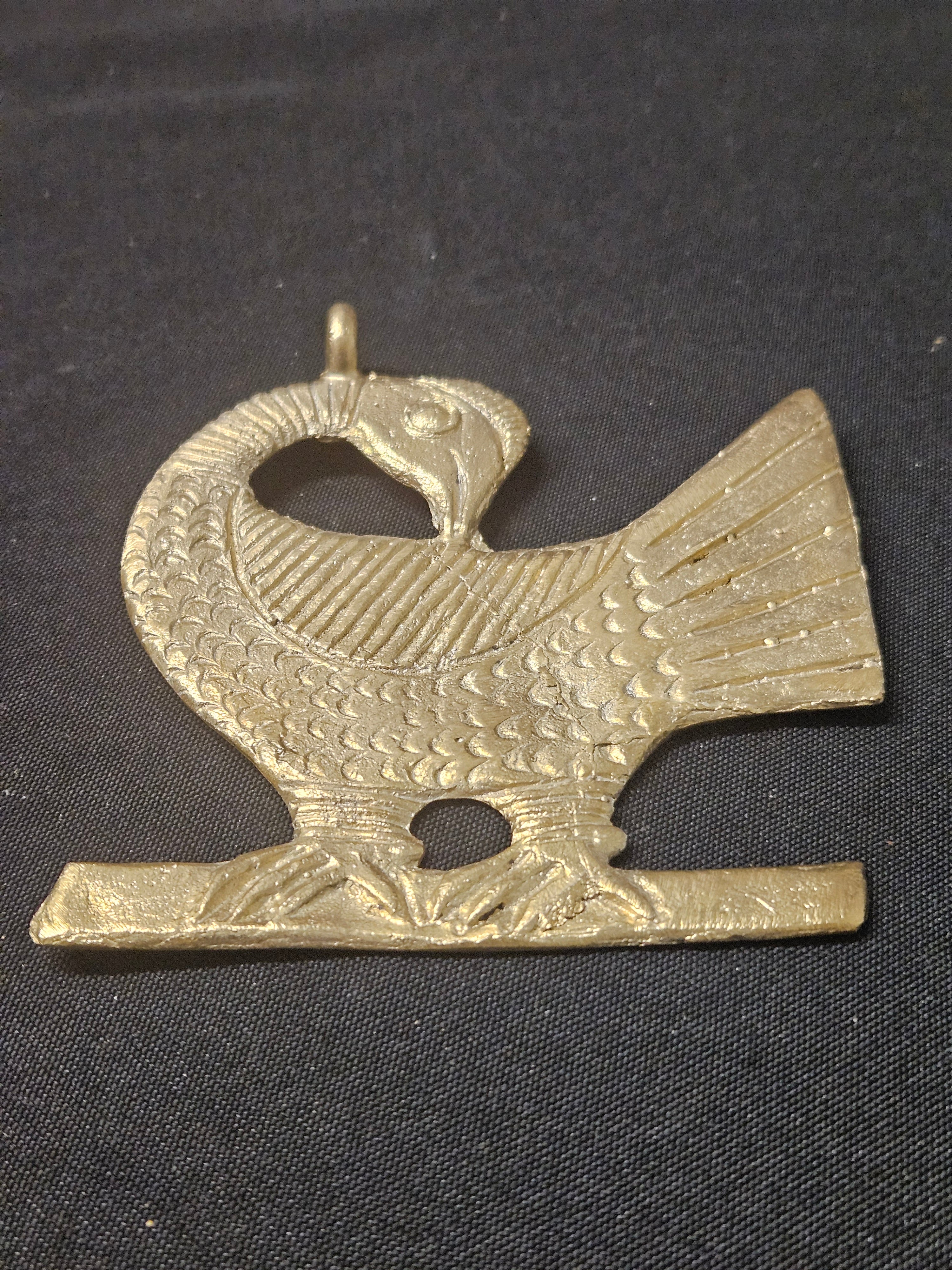 Oversized Sankofa Bird Ashanti Brass Pendant – Handcrafted Adinkra Symbol from Ghana (4" x 4.5")