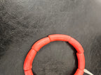 Coral Red Krobo Powdered Glass Tube Beads • Handmade Recycled Glass • Ghana • Large Hole • 10–12 × 24–30 mm