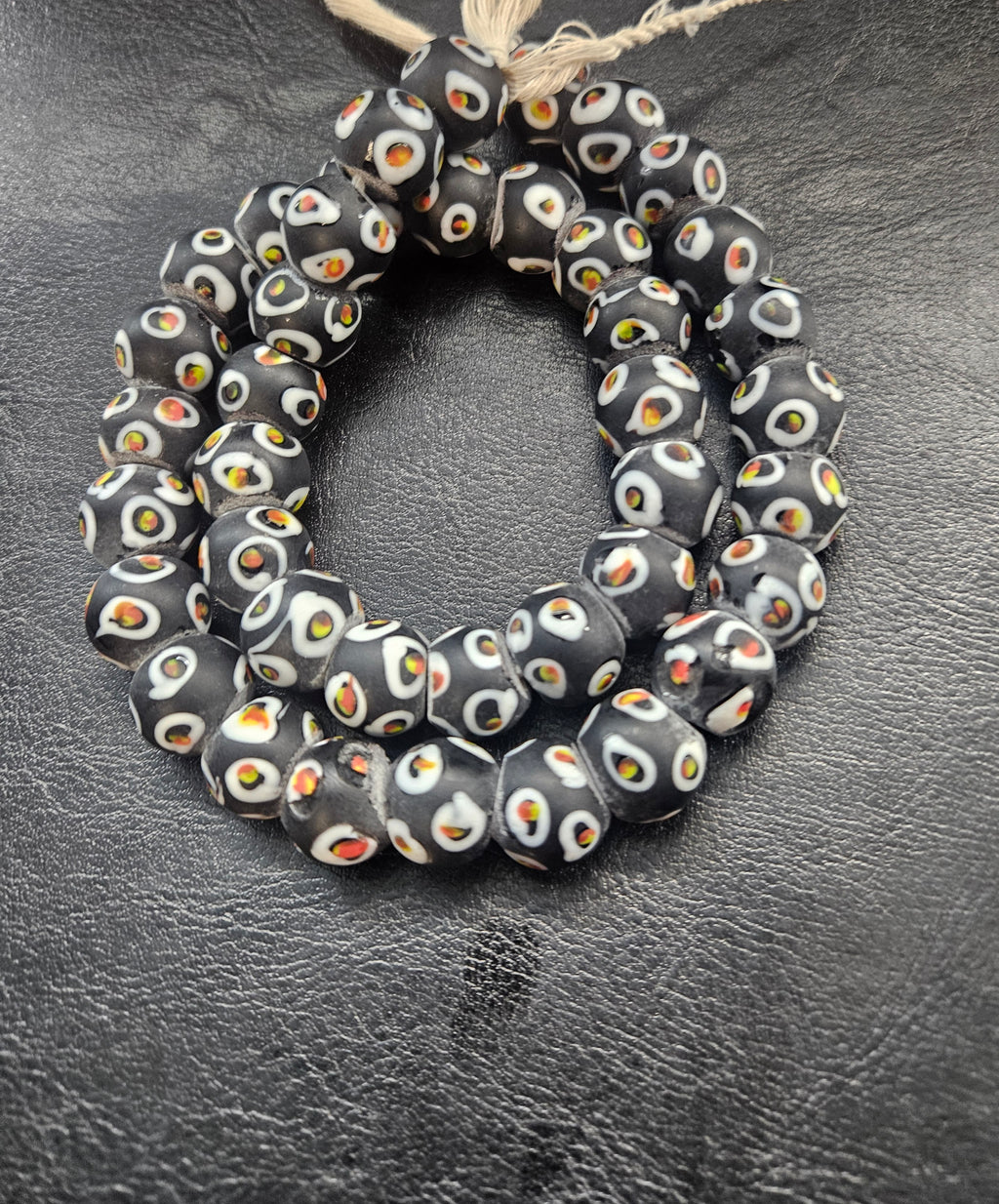 Designer Eye Trade Beads – Black, White & Multicolor 37–38 Beads