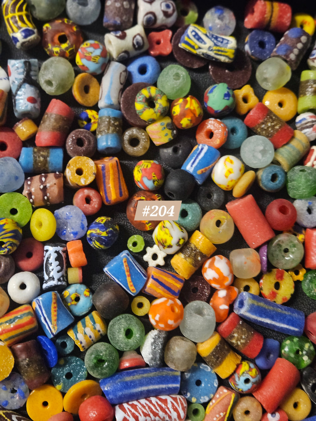 Ghana Glass Bead Treasure Mix – Assorted African Krobo Beads, 1 Cup