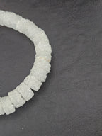White Krobo Sugar Glass Short Tube Beads | Handcrafted Recycled Glass Beads from Ghana | Approx. 32 Beads Per Strand