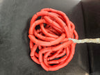Coral Red Krobo Powdered Glass Tube Beads • Handmade Recycled Glass • Ghana • Large Hole • 10–12 × 24–30 mm