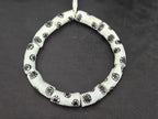 Ivory White Krobo Painted Glass Tube Beads with Ebony Black Medallion Motifs